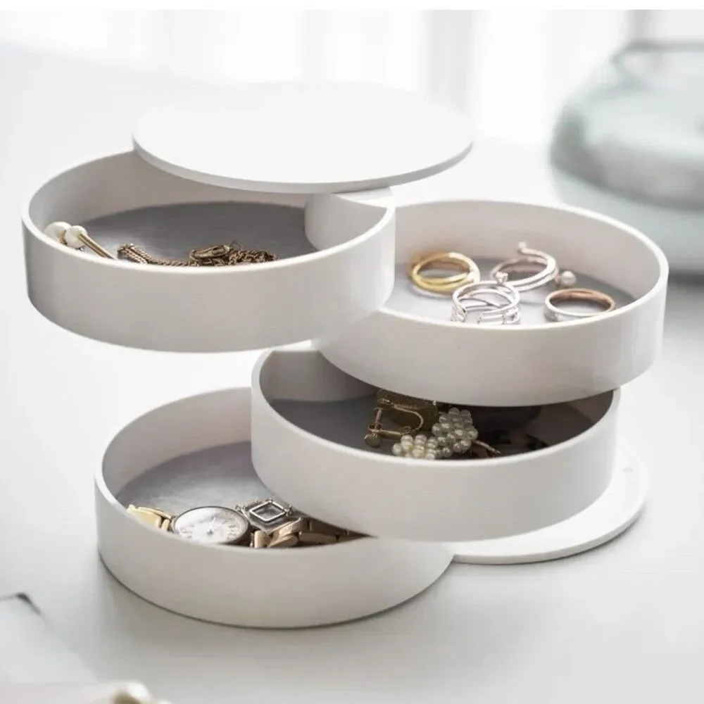 YAMAZAKI 4 Tier Rotating Jewelry Organizer White (Bx 1)
